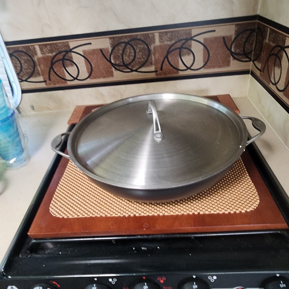 CALPHALON GUC PREMIER HARD-ANODIZED NONSTICK 6 QT GRAY FRY PAN WITH LID